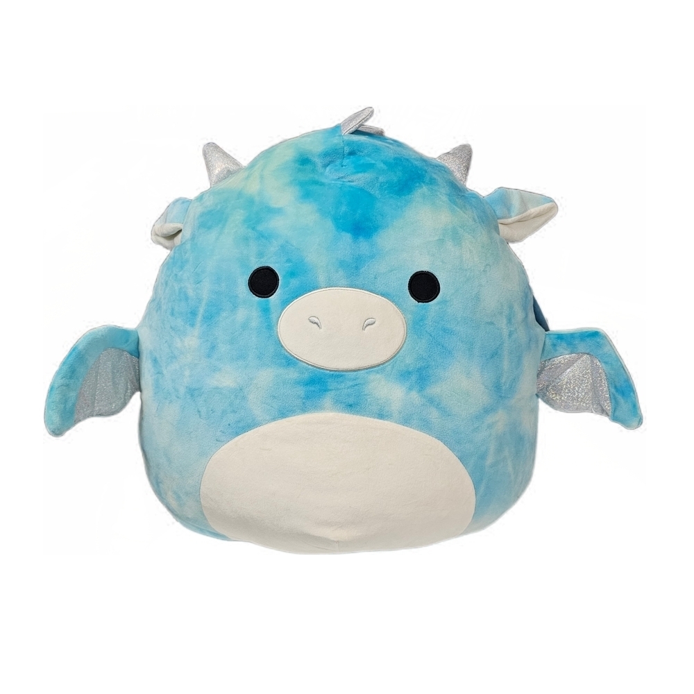 Squismallows Blue and White Dragon Keith Plush Toy 16"